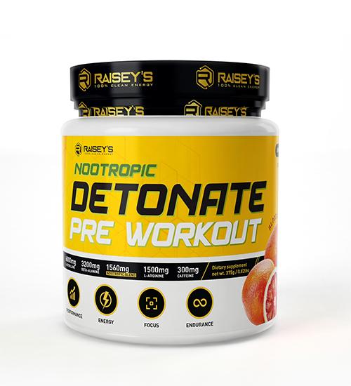 Raisey's Detonate Nootropic Pre-workout Supplement 375g